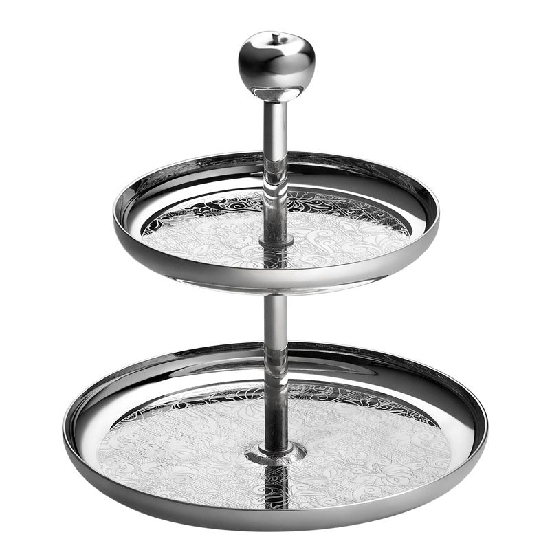 Porte mignardises 2 plateaux B04248460 Jardin d'Eden Métal argenté - Christofle