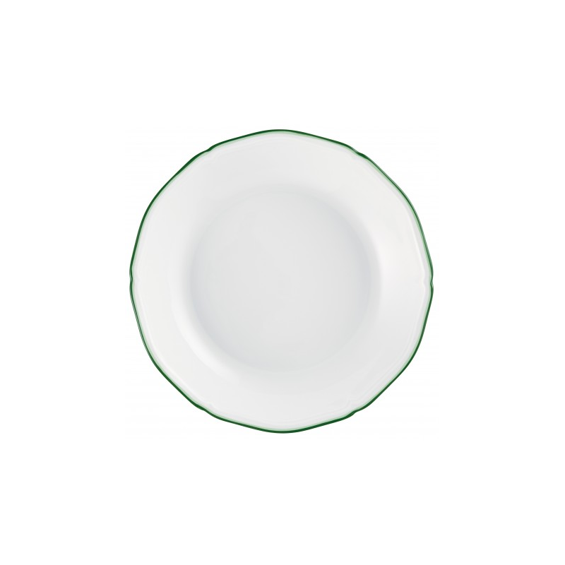 Assiette à creuse coupe Touraine double filet vert - Raynaud