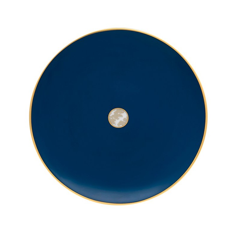 Assiette à dessert bleue Damassé - Haviland