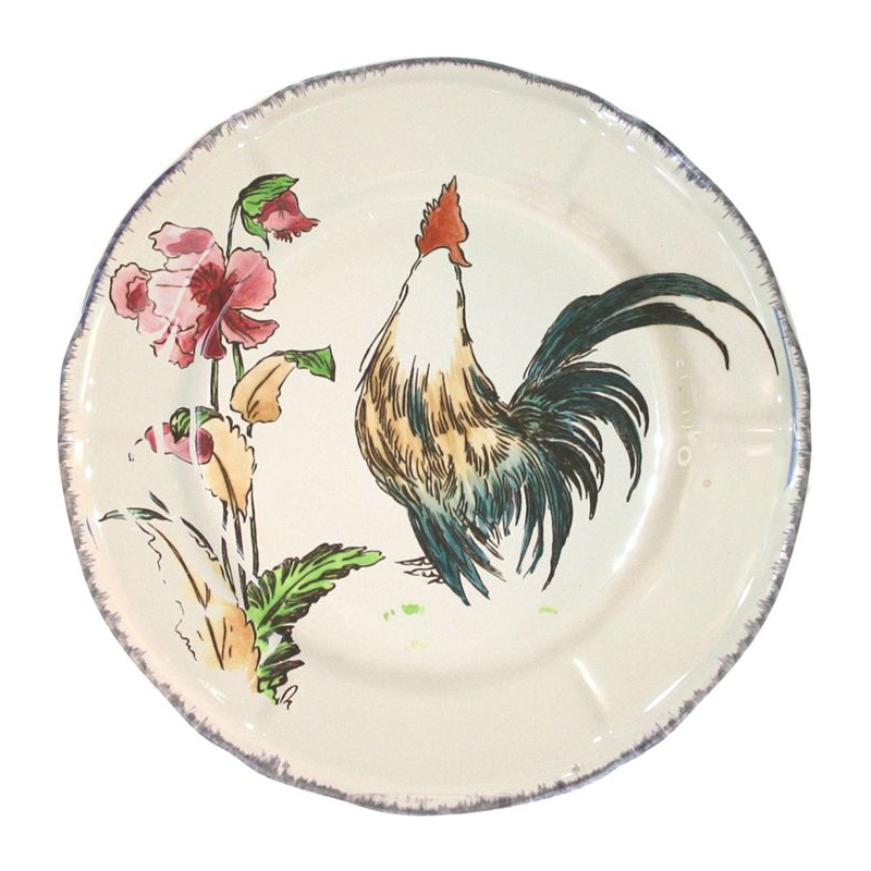 Assiette à dessert Coq de combat 0113CD1026 Grands Oiseaux - Gien