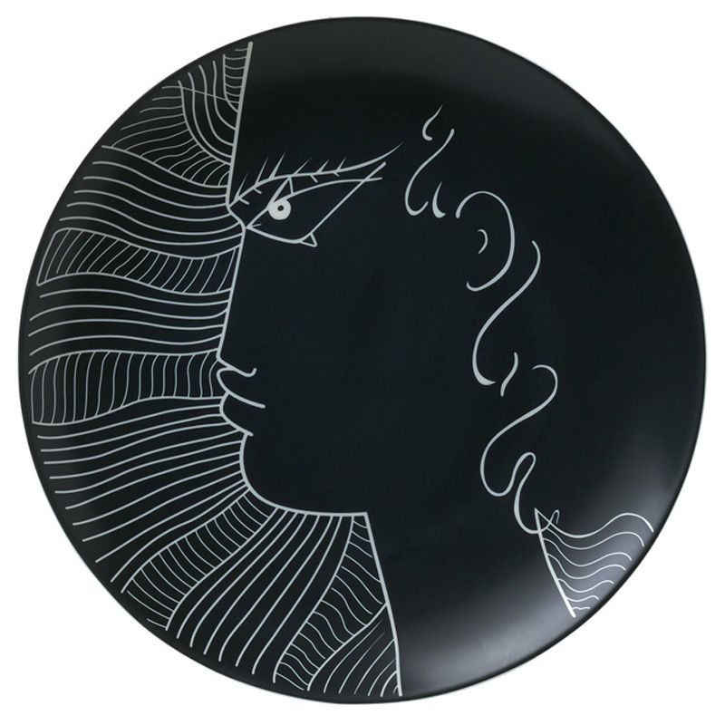 Assiette à dessert coupe Le Gabier de Vigie noir 0659-15-113021 Jean Cocteau - Raynaud