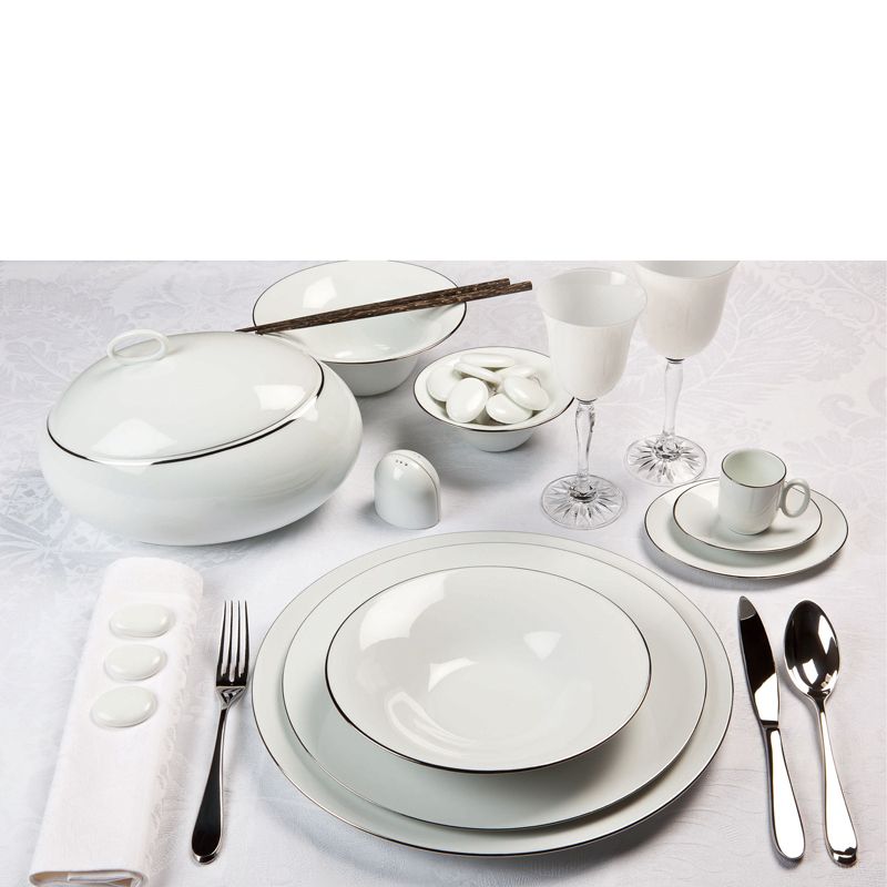 Assiette à dessert 016536 Epure platine - Deshoulières