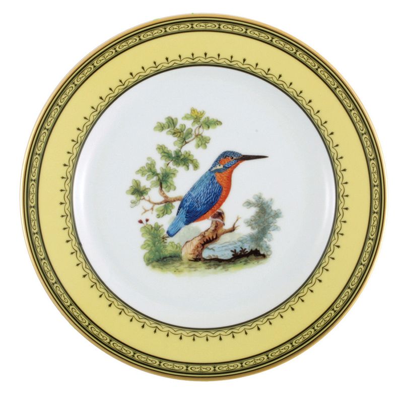 Assiette à dessert Martin pêcheur Jardin du roi - Ancienne Manufacture Royale