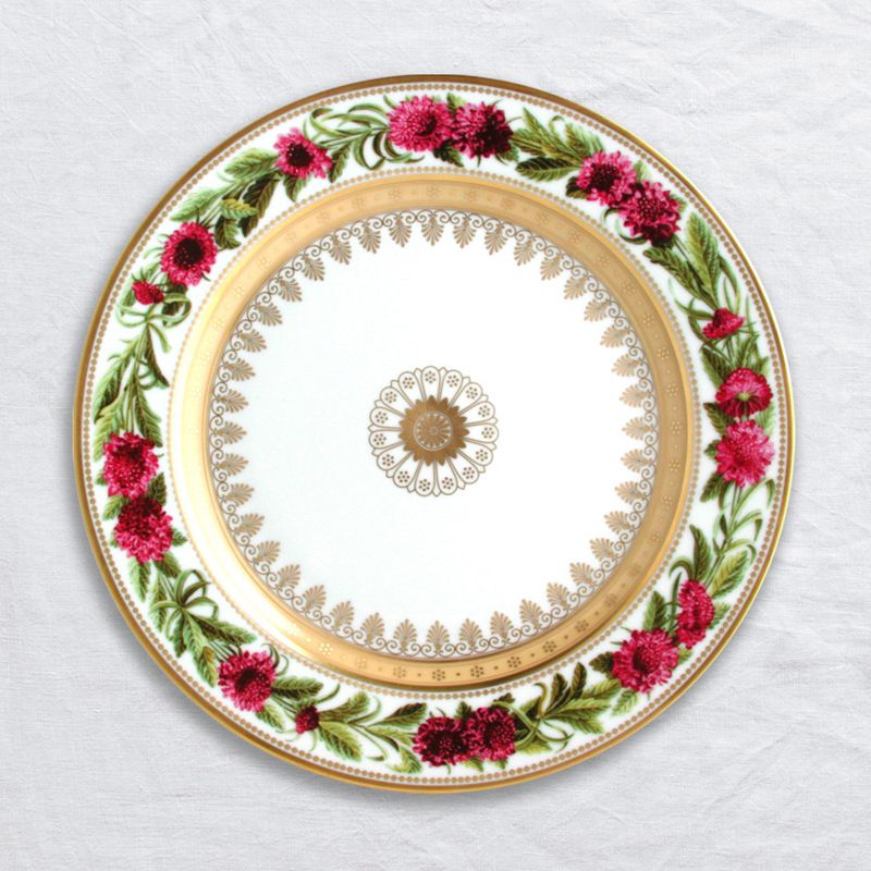 Assiette à dessert Scabieuse fleur de veuve L608/6850 Botanique - Ancienne Manufacture Royale