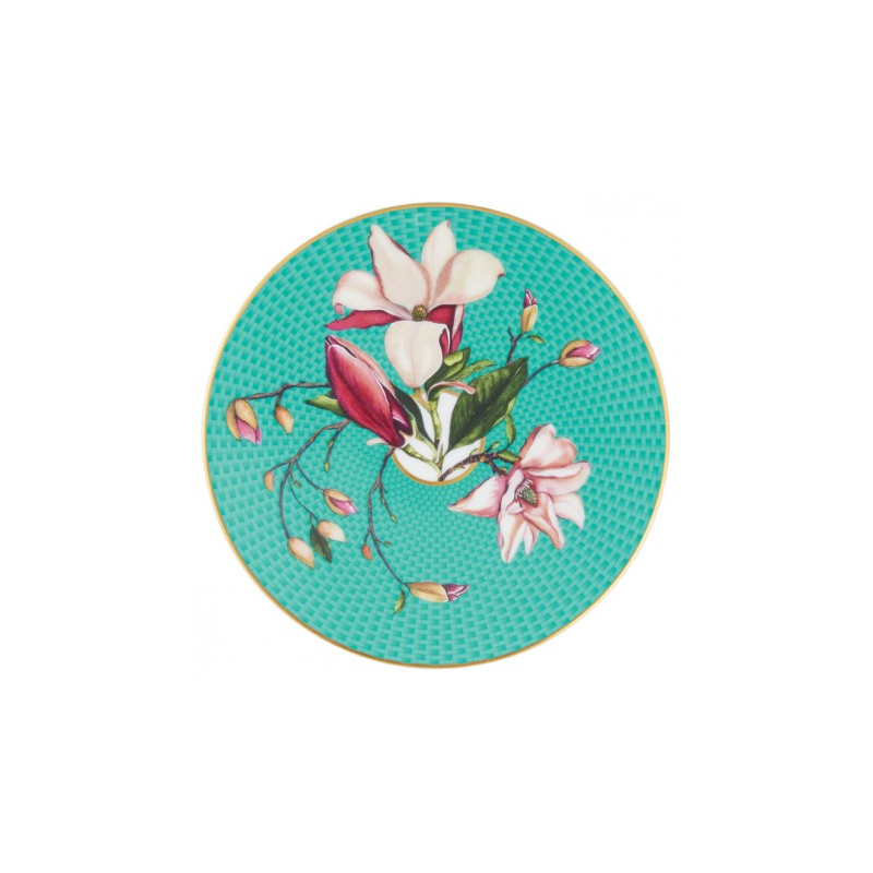 Assiette à pain Magnolia turquoise (Sans coffret) Trésor fleuri - Raynaud