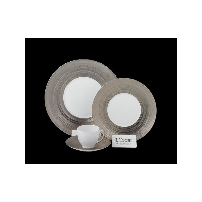 Assiette à pâtes 24 Hémisphère aile platine - J.L.Coquet