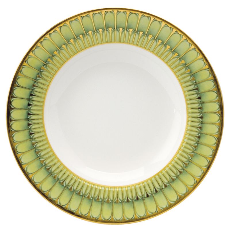 Assiette creuse à aile 010584 Arcades vert - Deshoulières