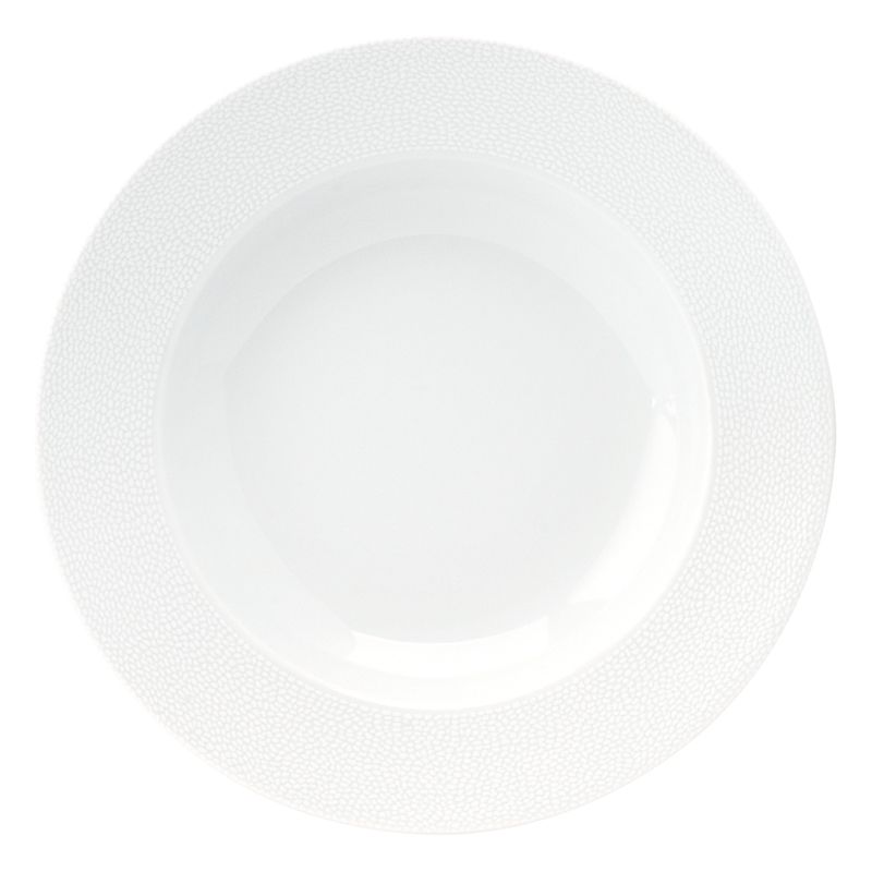 Assiette creuse à aile 005008 Seychelles blanc - Deshoulières