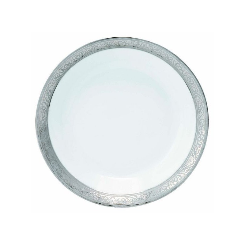 Assiette creuse calotte 022485 Royal Trianon platine - Deshoulières