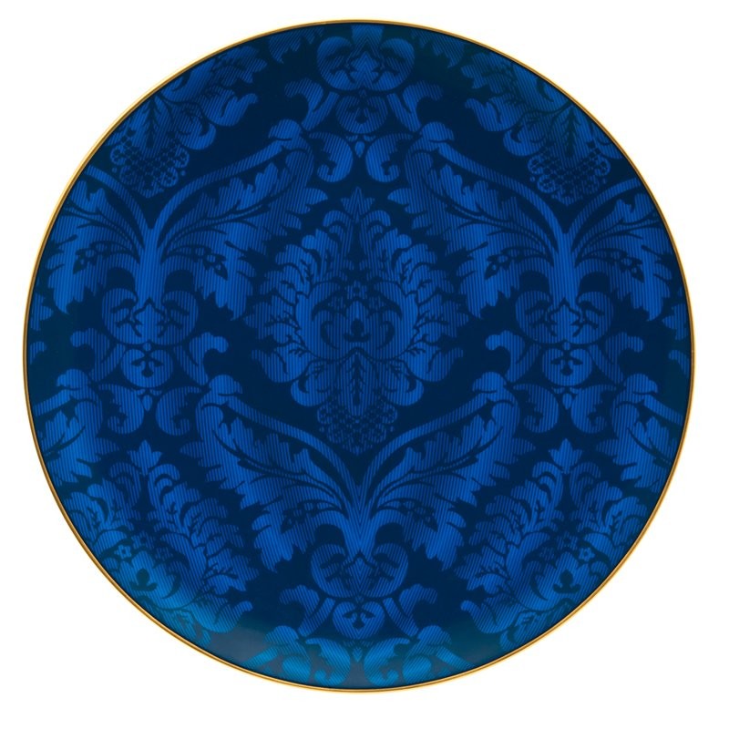 Assiette de présentation bleue Damassé - Haviland