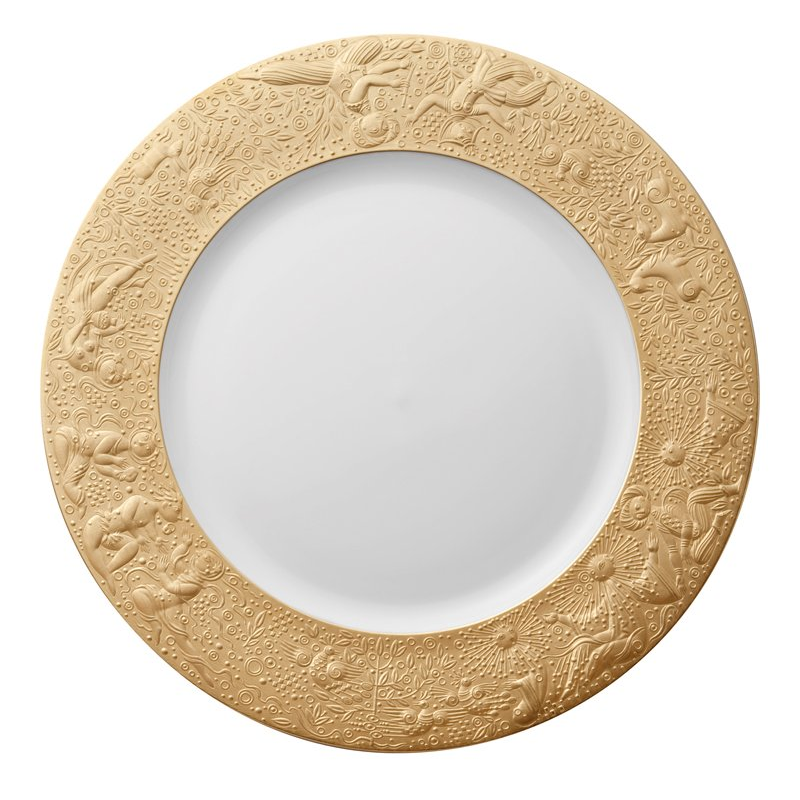 Assiette plate 10225 Zauberflöte or - Rosenthal