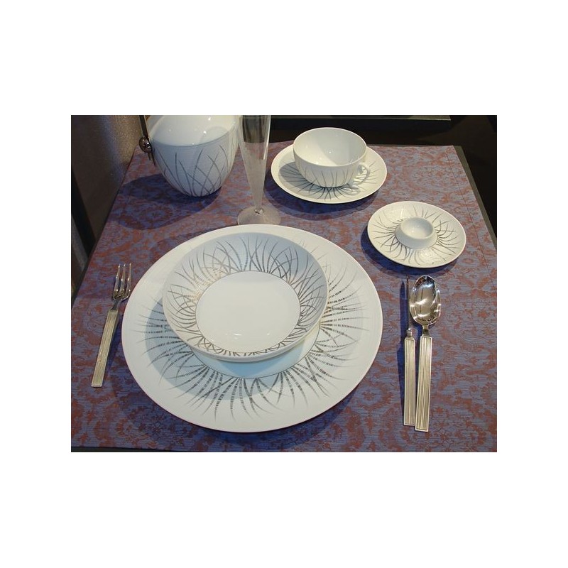 Assiette plate 27 Hémisphère toundra platine - J.L.Coquet