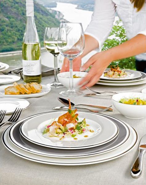 Villeroy & Boch Anmut Platinum No. 1 Dessertschale – 25 Cm, Aus Porzellan Mit Platinrand – Elegant Für Pudding, Eis & Desserts