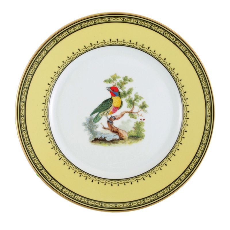 Assiette plate Barbu de Maynas Jardin du roi - Ancienne Manufacture Royale