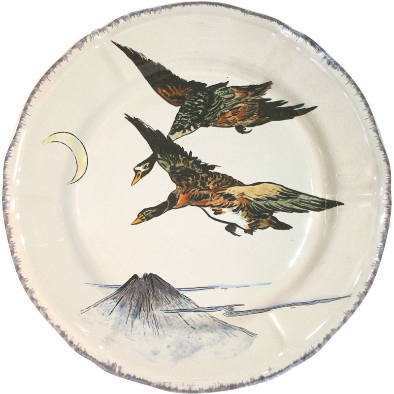 Assiette plate Canard en vol 0113CP2226 Grands Oiseaux - Gien