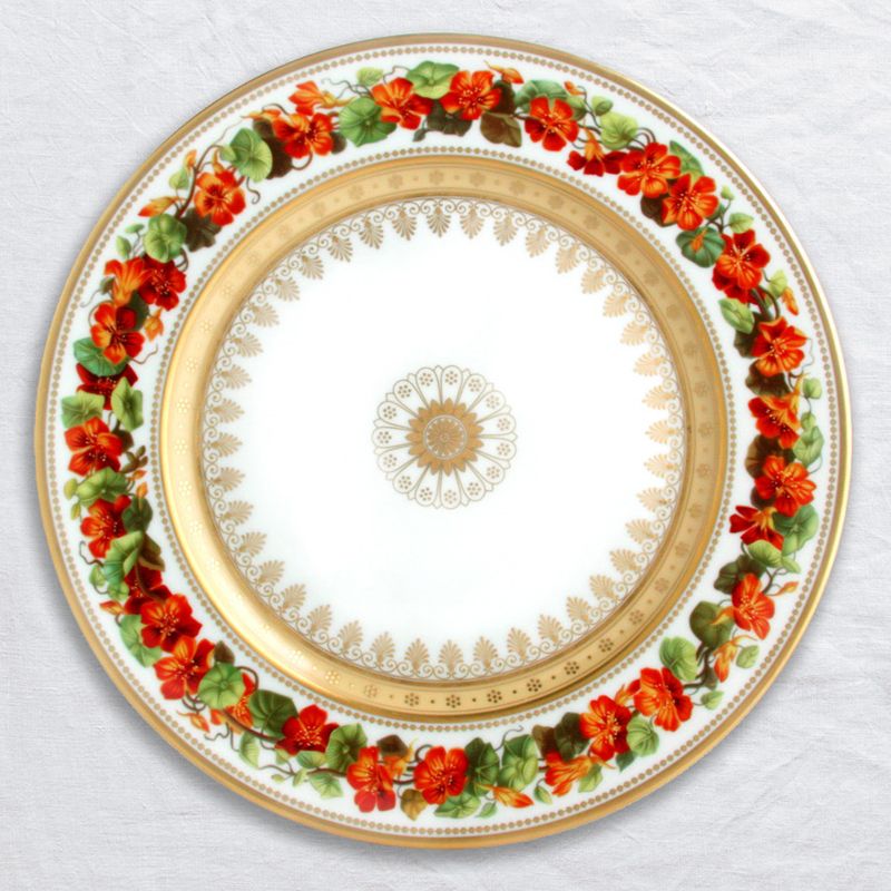 Assiette plate Capucine L608/6841 Botanique - Ancienne Manufacture Royale