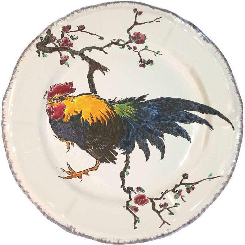 Assiette plate Coq 0113CP0926 Grands Oiseaux - Gien