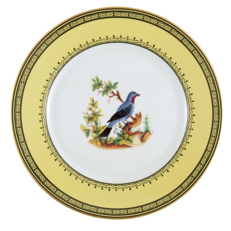 Assiette plate Cotinga de Cayenne Jardin du roi - Ancienne Manufacture Royale