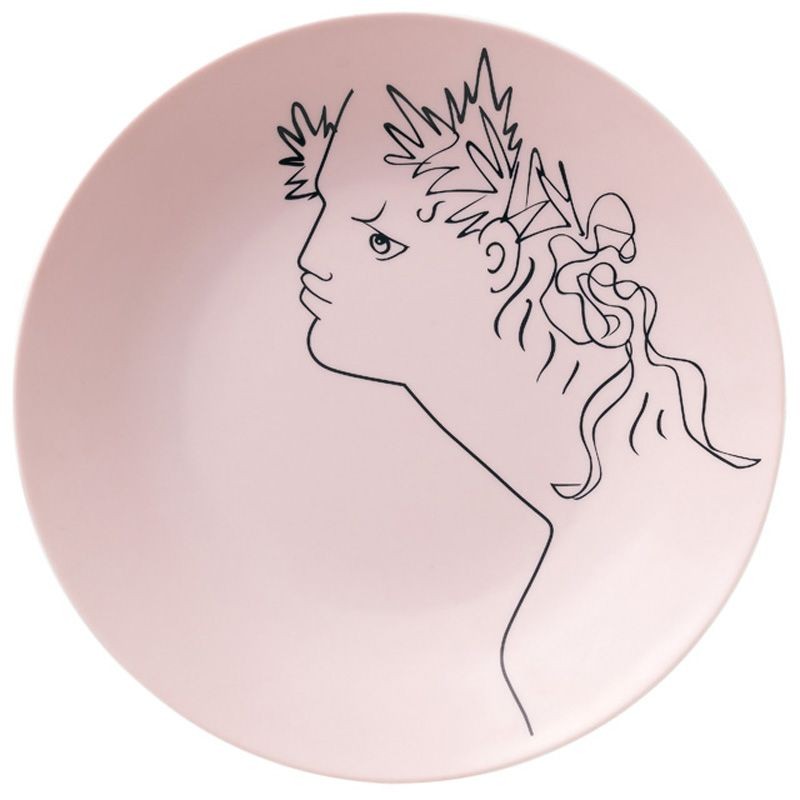 Assiette plate coupe Orphée rose 0660-34-113027 Jean Cocteau - Raynaud