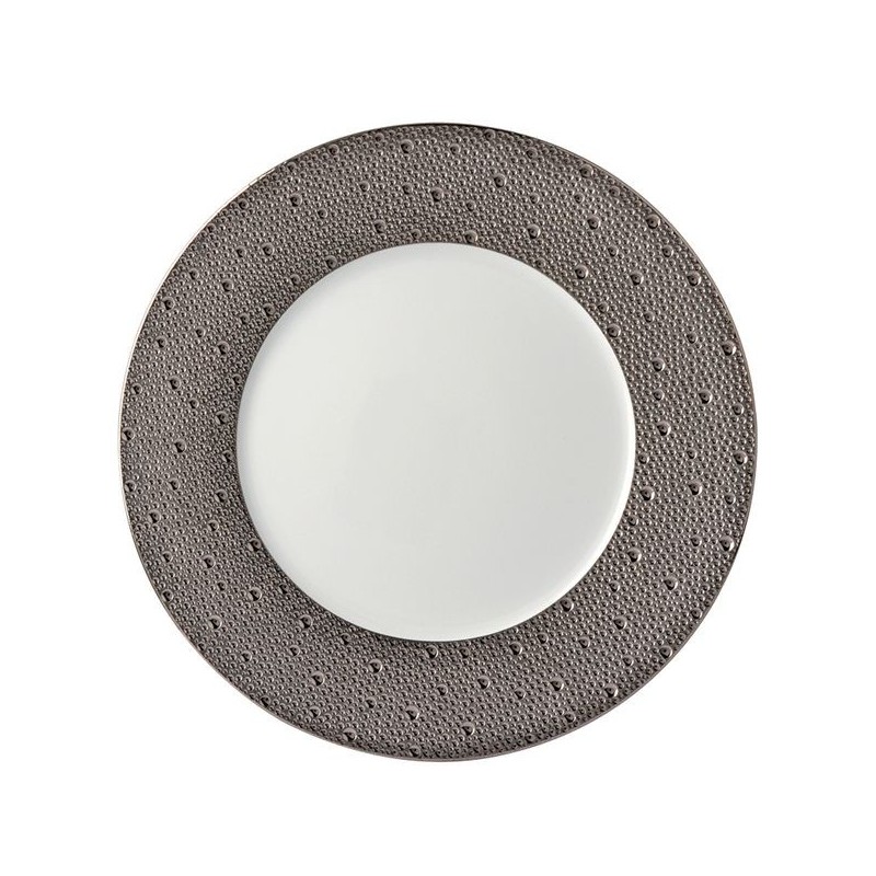Assiette de présentation 1721/7 Ecume platine - Bernardaud