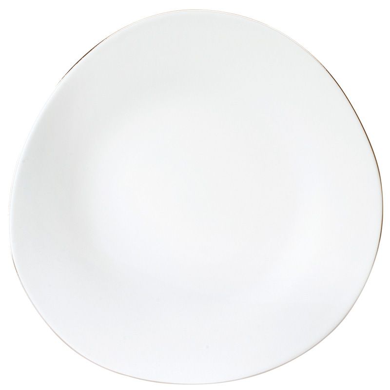 Assiette plate 016547 Galet platine - Deshoulières