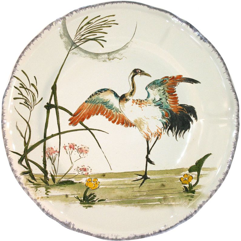 Assiette plate Grue 0113CP1626 Grands Oiseaux - Gien
