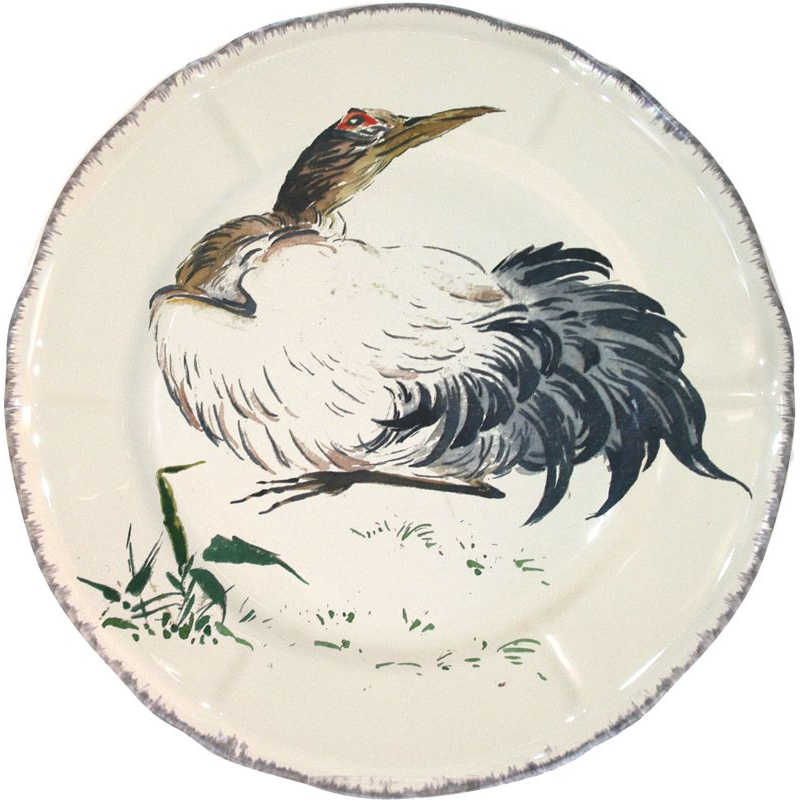 Assiette plate Grue cendrée 0113CP1326 Grands Oiseaux - Gien