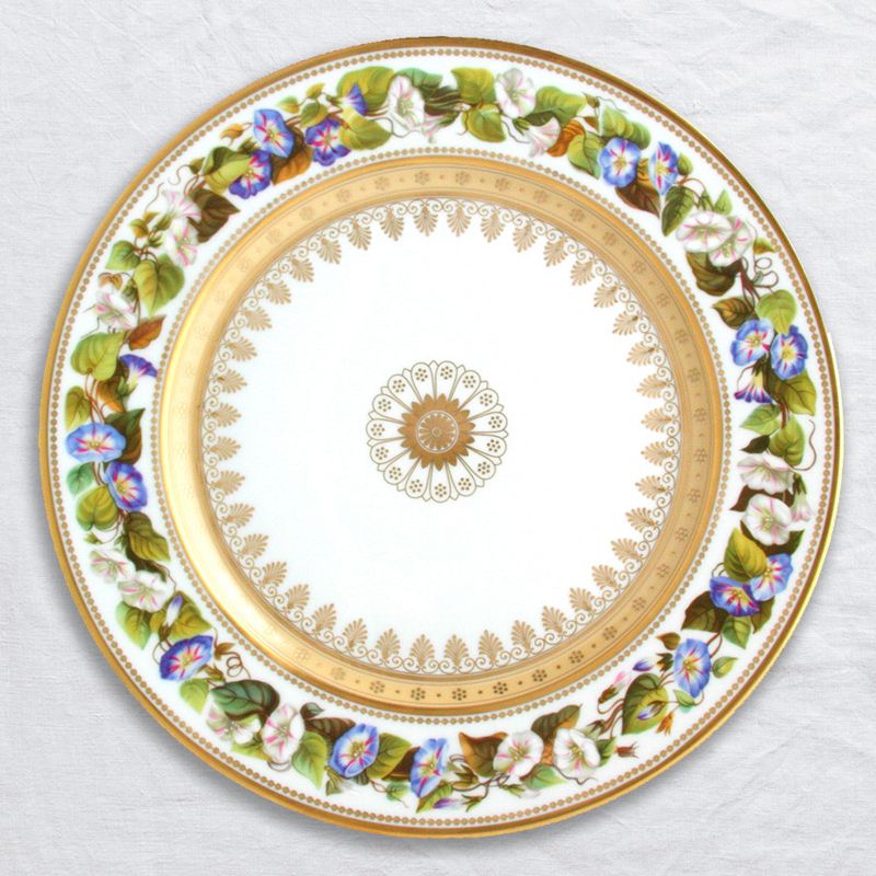 Assiette plate Ipomée pourpre L608/6842 Botanique - Ancienne Manufacture Royale