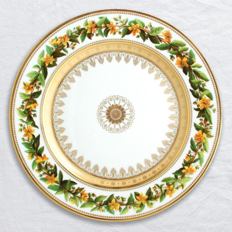 Assiette plate Millepertuis dressé L608/6843 Botanique - Ancienne Manufacture Royale