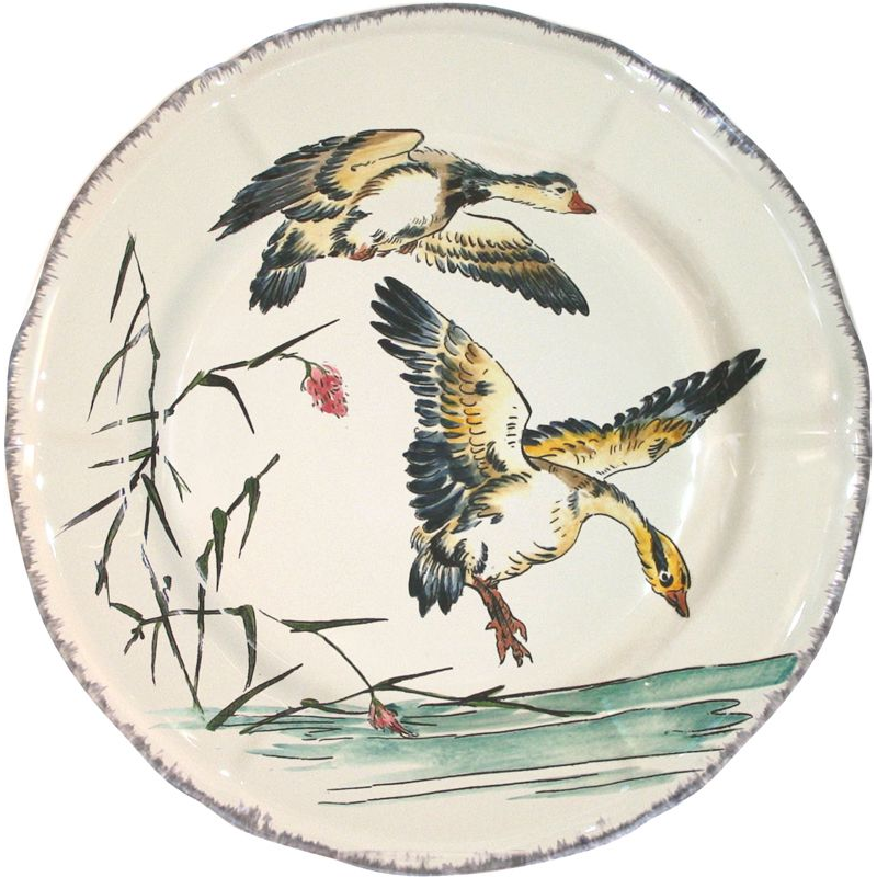 Assiette plate Oies cendrées 0113CP2026 Grands Oiseaux - Gien