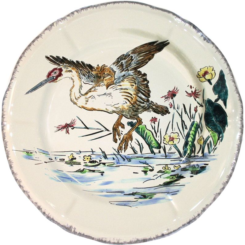 Assiette plate Pélican 0113CP1526 Grands Oiseaux - Gien