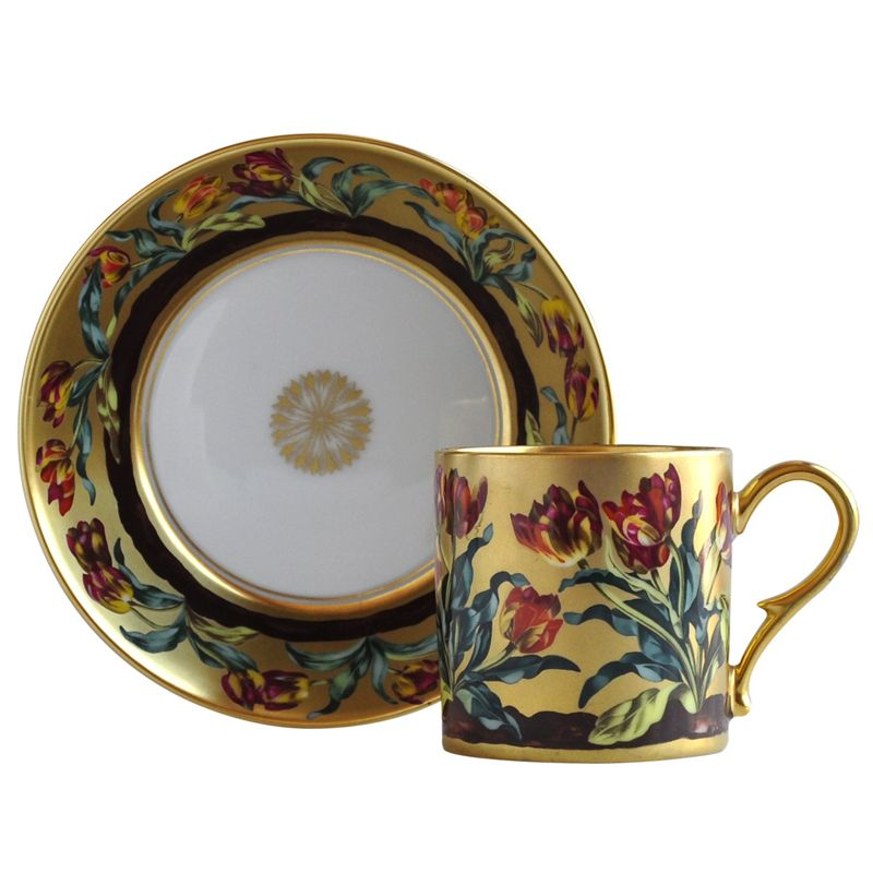 Aux tulipes L570/4519 Tasses Historiques - Ancienne Manufacture Royale