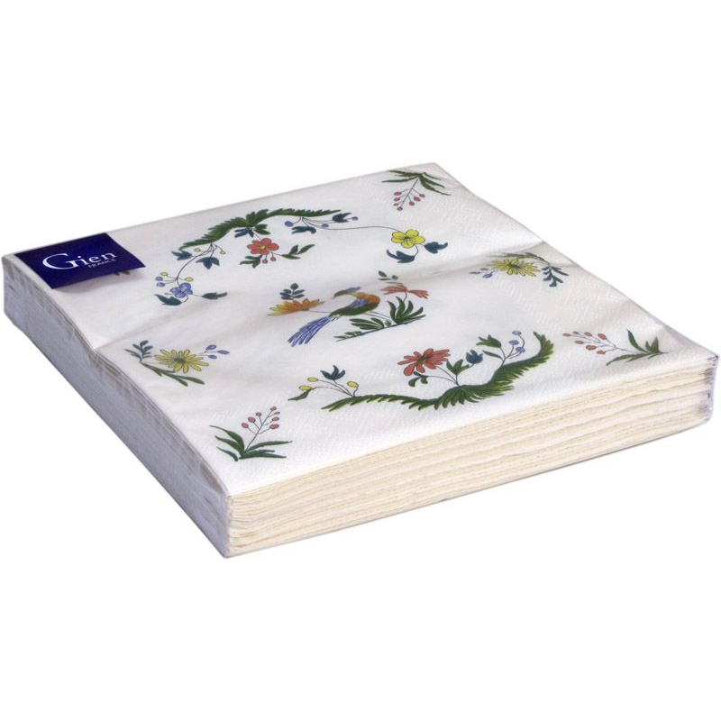 Boite/12 paquets de 20 serviettes papier 8004COPLSE Oiseau de paradis - Gien