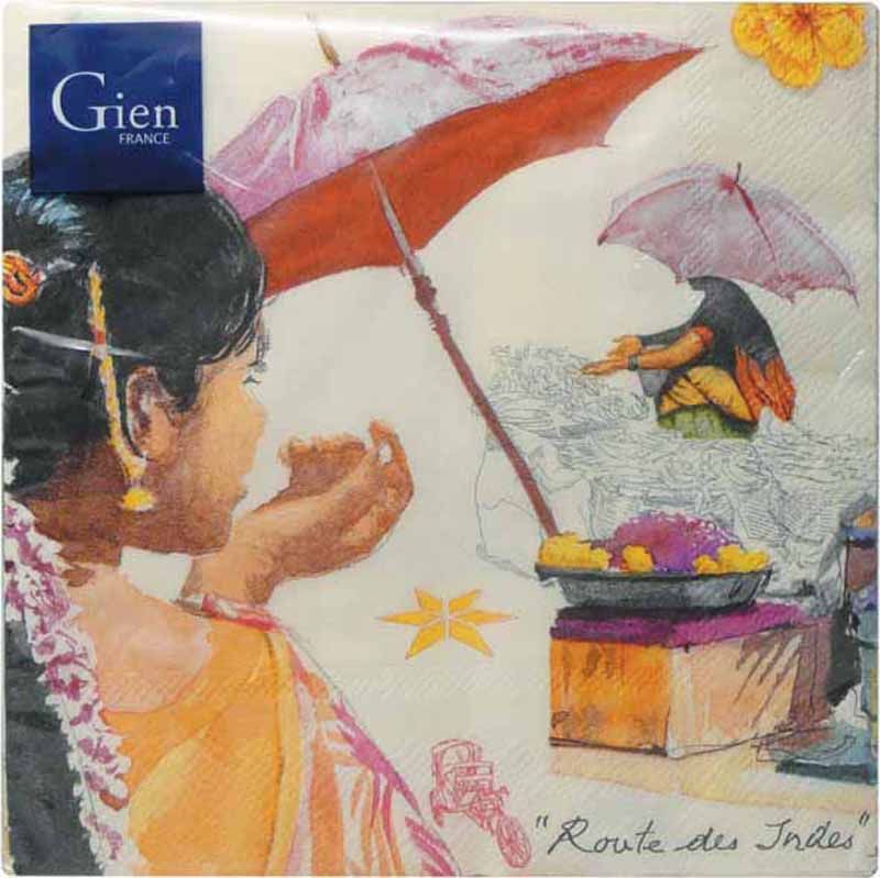 Boite/12 paquets de 20 serviettes papier 8004CRICSE Route des Indes - Gien