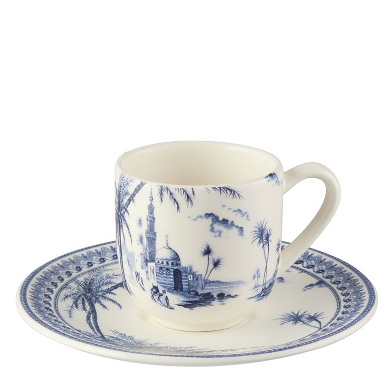 Boîte/2 Tasses et soucoupes à café Vue d'Orient 18492PTM01 Les Dépareillées bleu - Gien