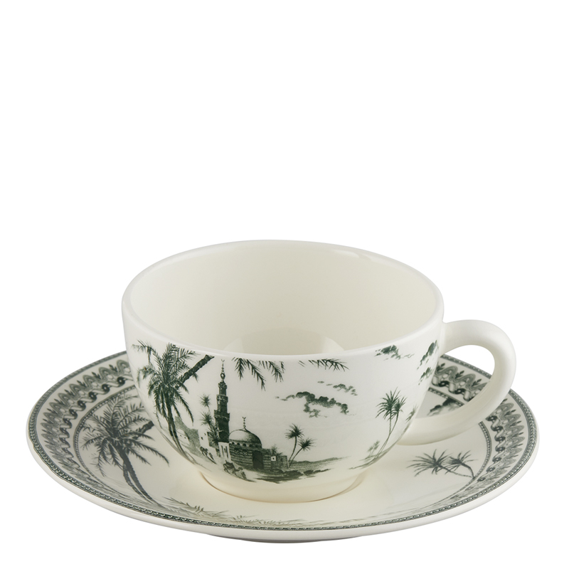 Boîte/2 Tasses et soucoupes à thé Vue d'Orient 18412PTH01 Les Dépareillées vert - Gien
