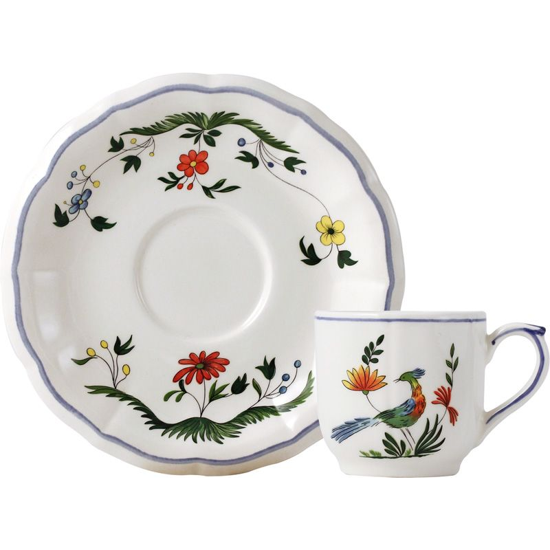 Boite/2 Tasses et soucoupes café 01112PTC26 Oiseau de paradis - Gien