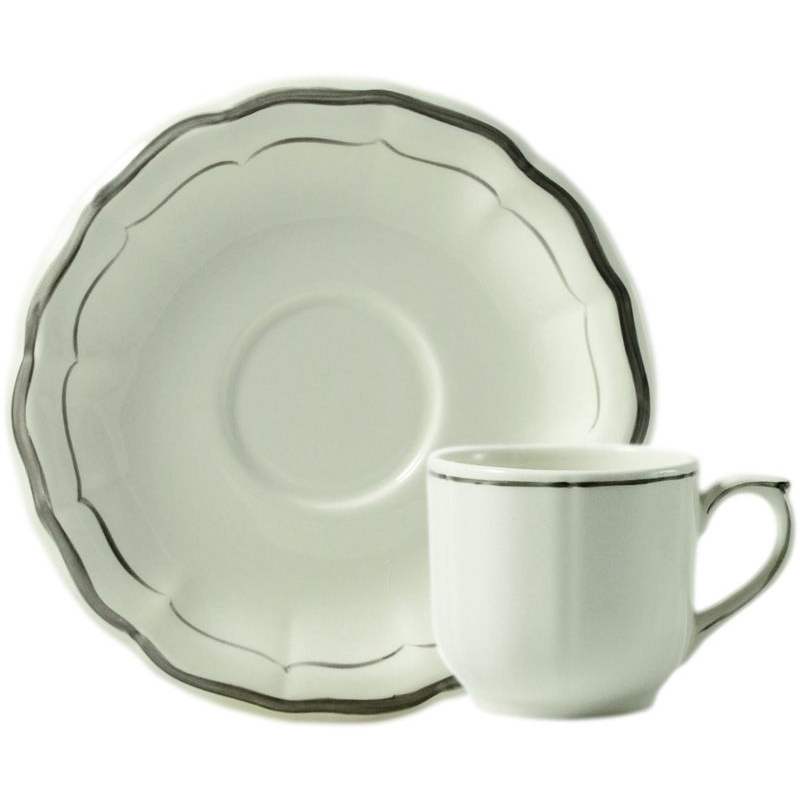 Boite/2 Tasses et soucoupes café 16922PTC26 Filets taupe - Gien