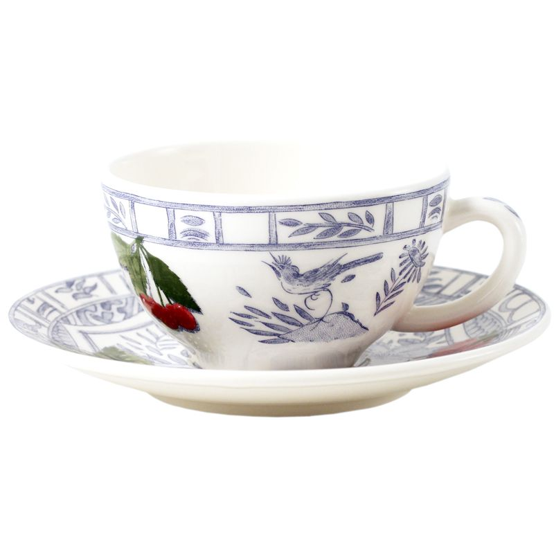 Boite/2 Tasses et soucoupes déjeuner 12922PTA01 Oiseau bleu fruits - Gien