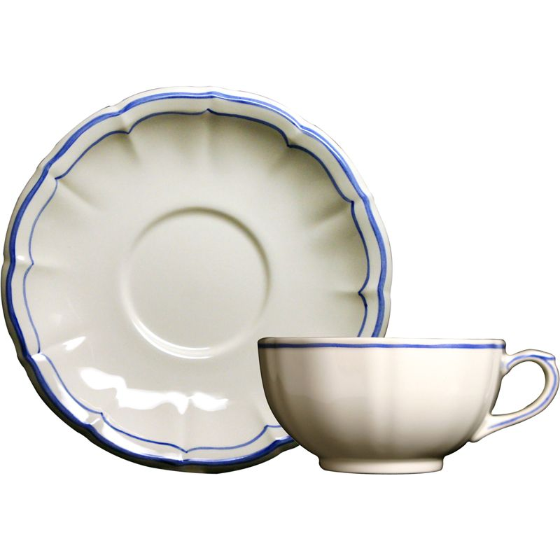 Boite/2 Tasses et soucoupes déjeuner 15402PTA26 Filets bleus - Gien