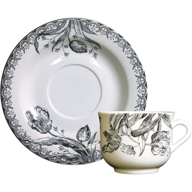 Boite/2 Tasses et soucoupes thé 17012PTH50 Tulipes noires - Gien