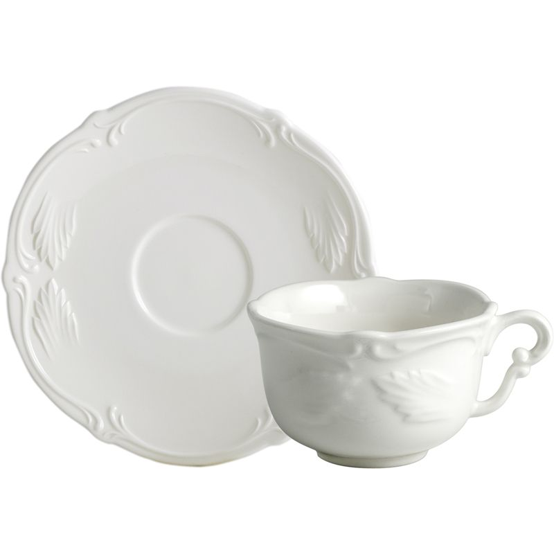 Boite/2 Tasses et soucoupes thé 18002PTH14 Rocaille blanc - Gien