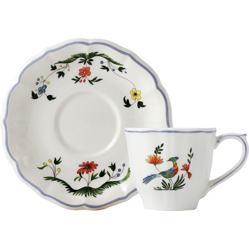 Boite/2 Tasses et soucoupes thé US 01112PTU49 Oiseau de paradis - Gien