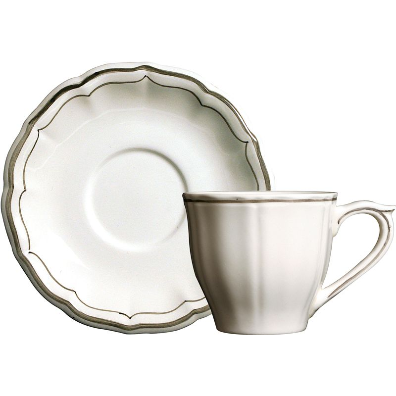 Boite/2 Tasses et soucoupes thé US 16922PTU49 Filets taupes - Gien