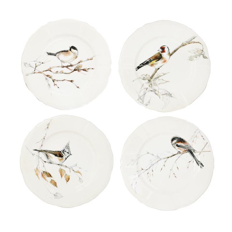 Boîte/4 Assiettes à canapés 1854B4AL26 Les Oiseaux de la Forêt - Gien