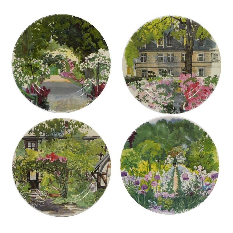Boite/4 Assiettes canapés assorties 1738B4MX50 Paris à Giverny - Gien