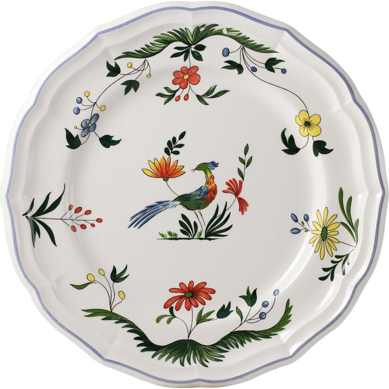 Boite/4 Assiettes plates extra 0111B4A422 Oiseau de paradis - Gien