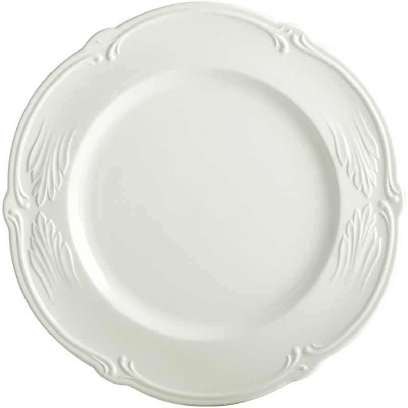 Boite/4 Assiettes plates extra 1800B4A414 Rocaille blanc - Gien