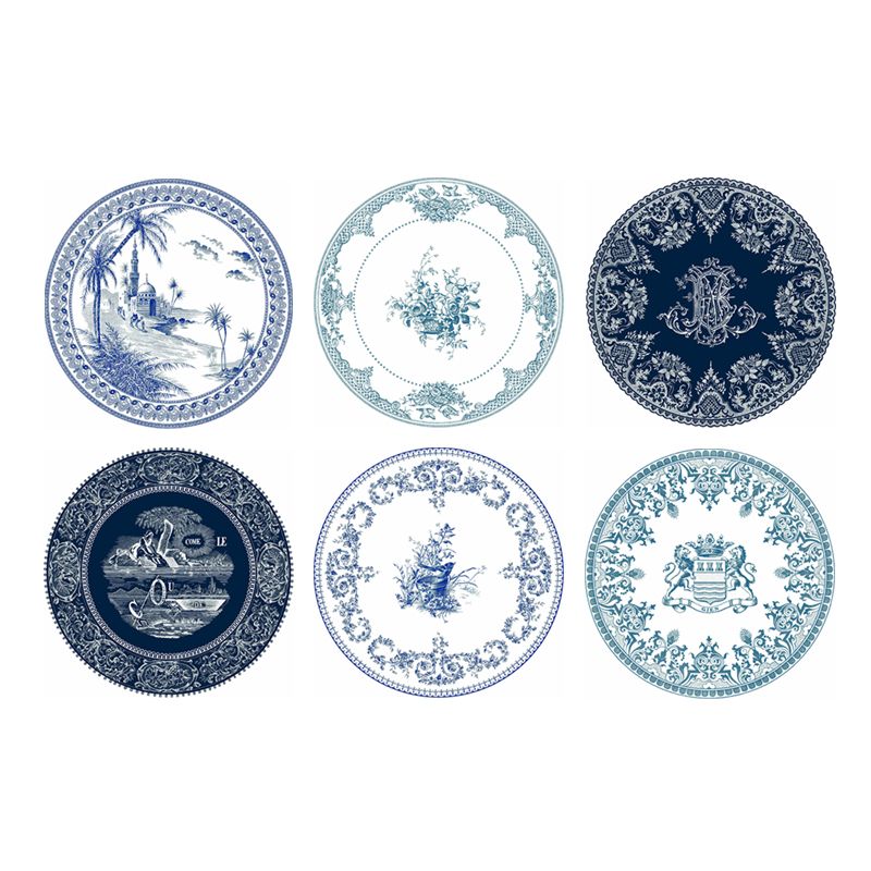 Boîte/6 Assiettes à dessert assorties 1849B6AD26 Les Dépareillées bleu - Gien