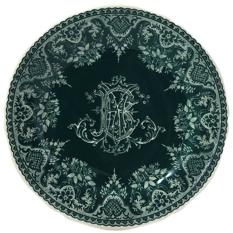 Boîte/4 Assiettes à dessert Monogramme 1841B4D226 Les Dépareillées vert - Gien